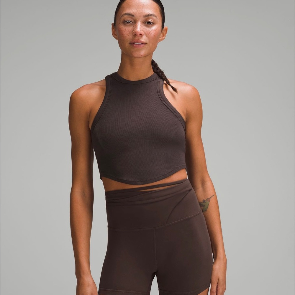 BNWT Lululemon Hold Tight Cropped Tank Green 6